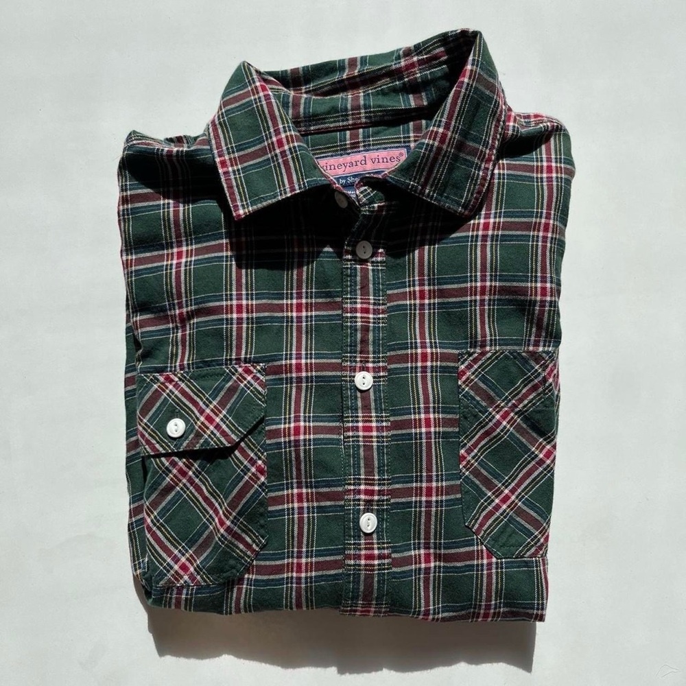 Green Plaid Vineyard Vines Flannel